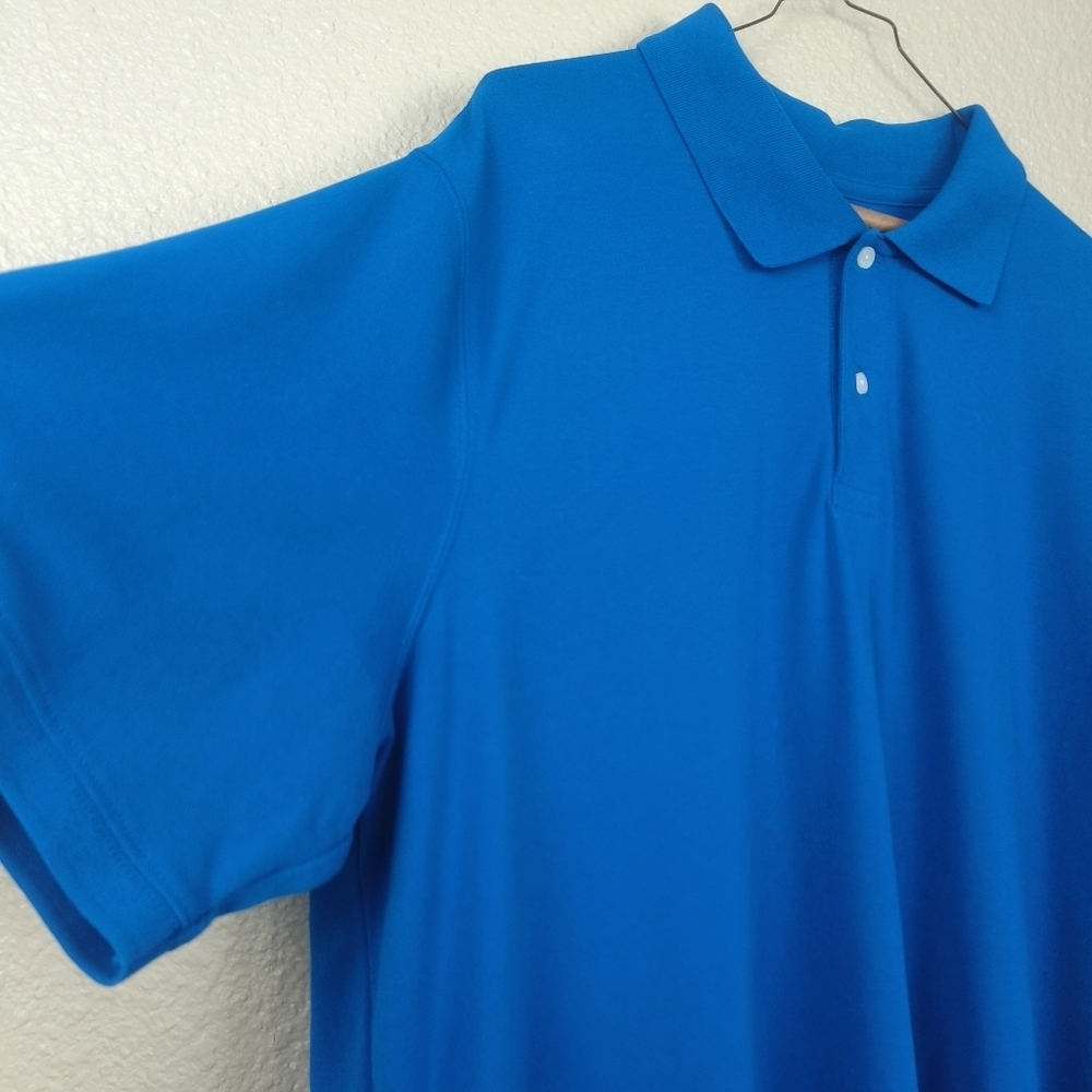 St. John's Bay Men's Comfort Flex Easy Care Classic Fit Polo Shirt Blue Size 2XL - Picture 5 of 9